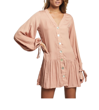 Camile Tie Sleeve Smock Mini Dress BNWT Size 18