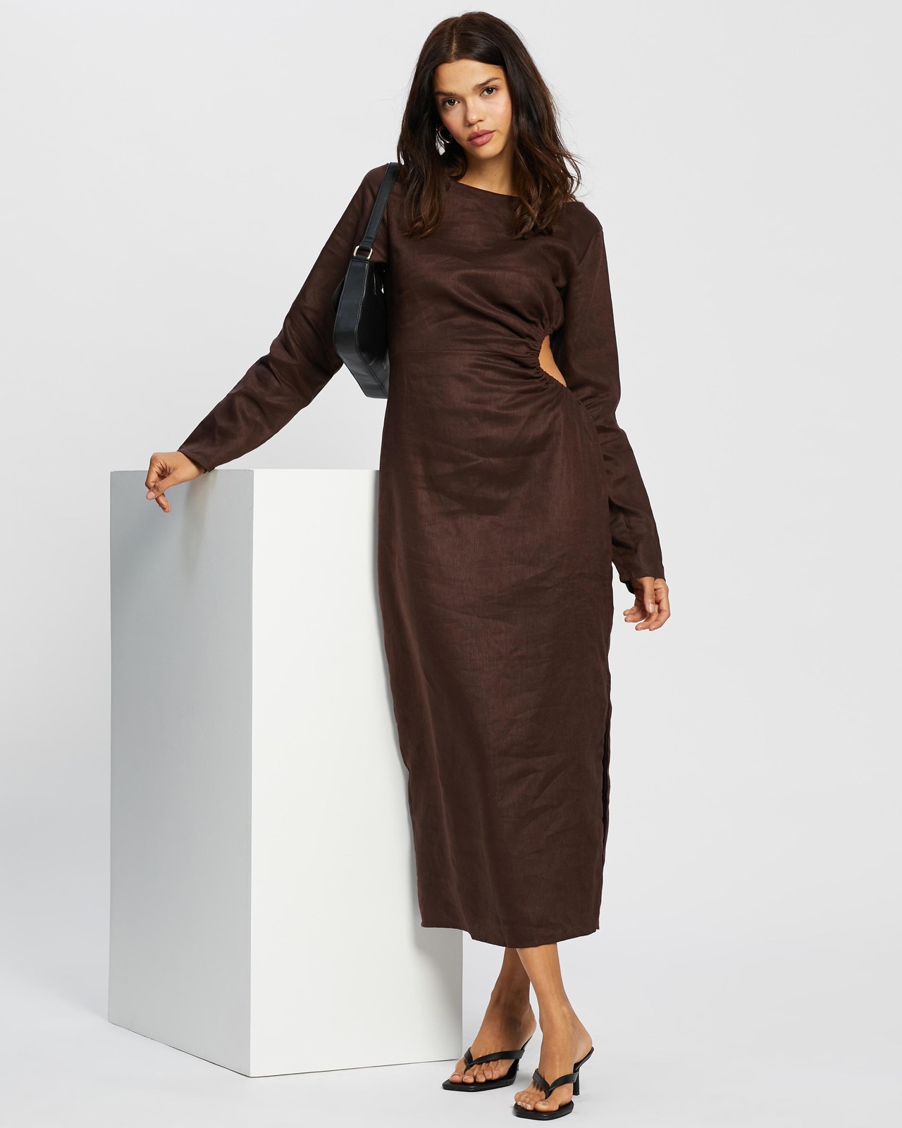 Waist Detail Linen Dress