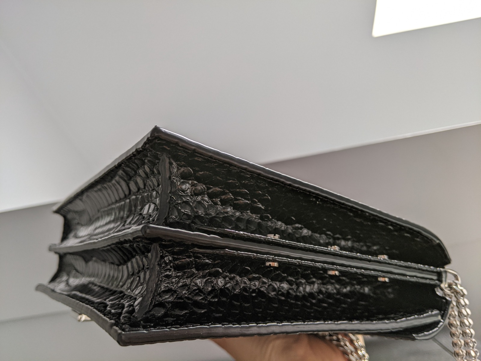 Croc Embossed Shoulder Bag