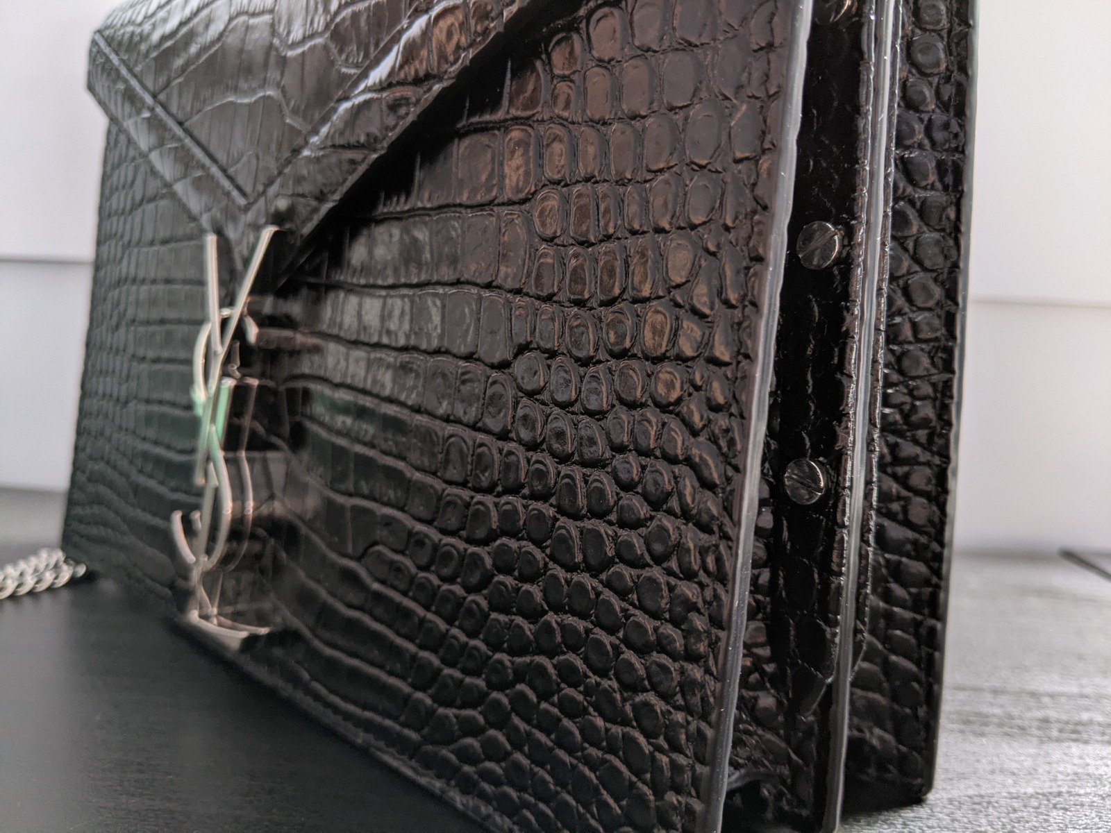Croc Embossed Shoulder Bag