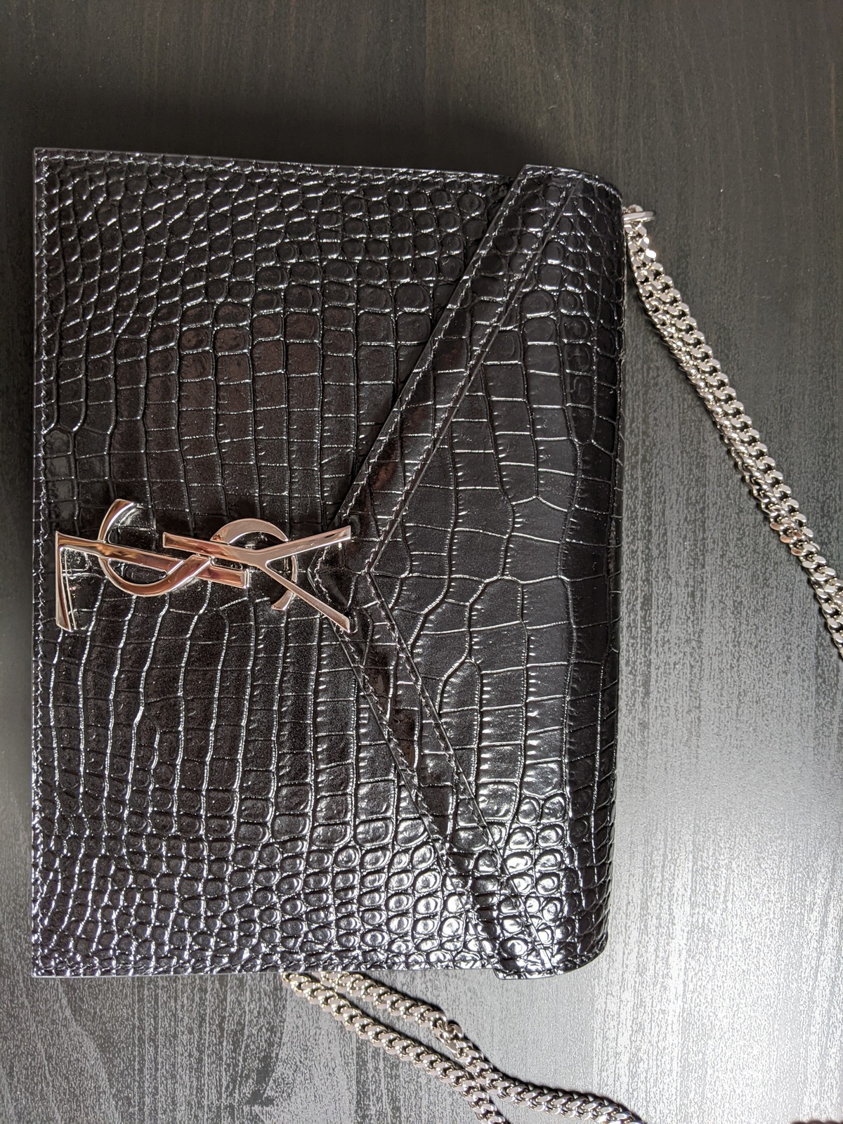 Croc Embossed Shoulder Bag