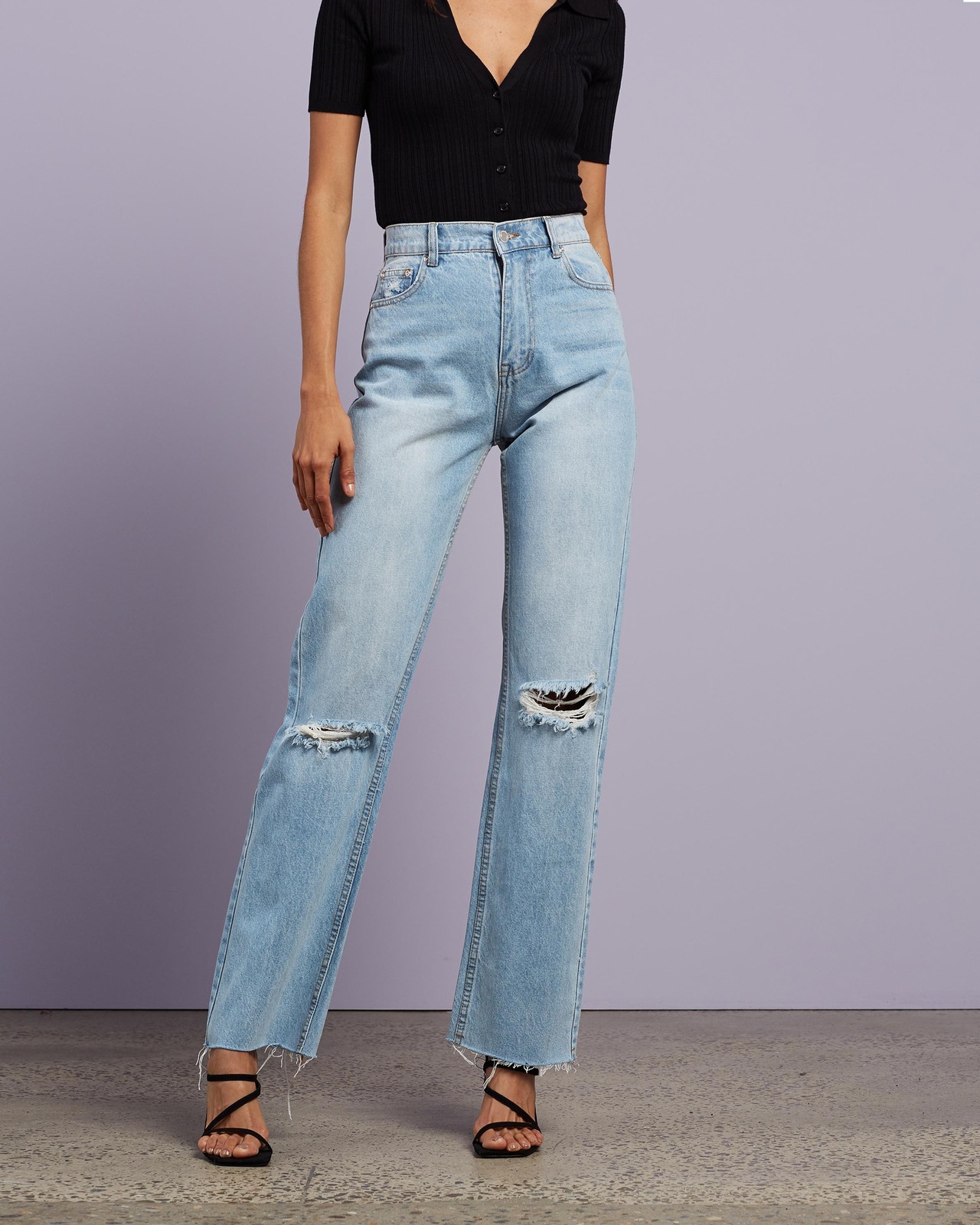 Harley Wide Leg Ripped Jeans