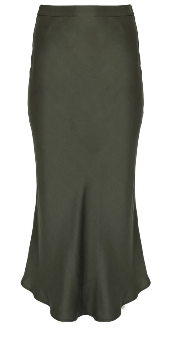 Khaki Silk Skirt Size 8 AirRobe