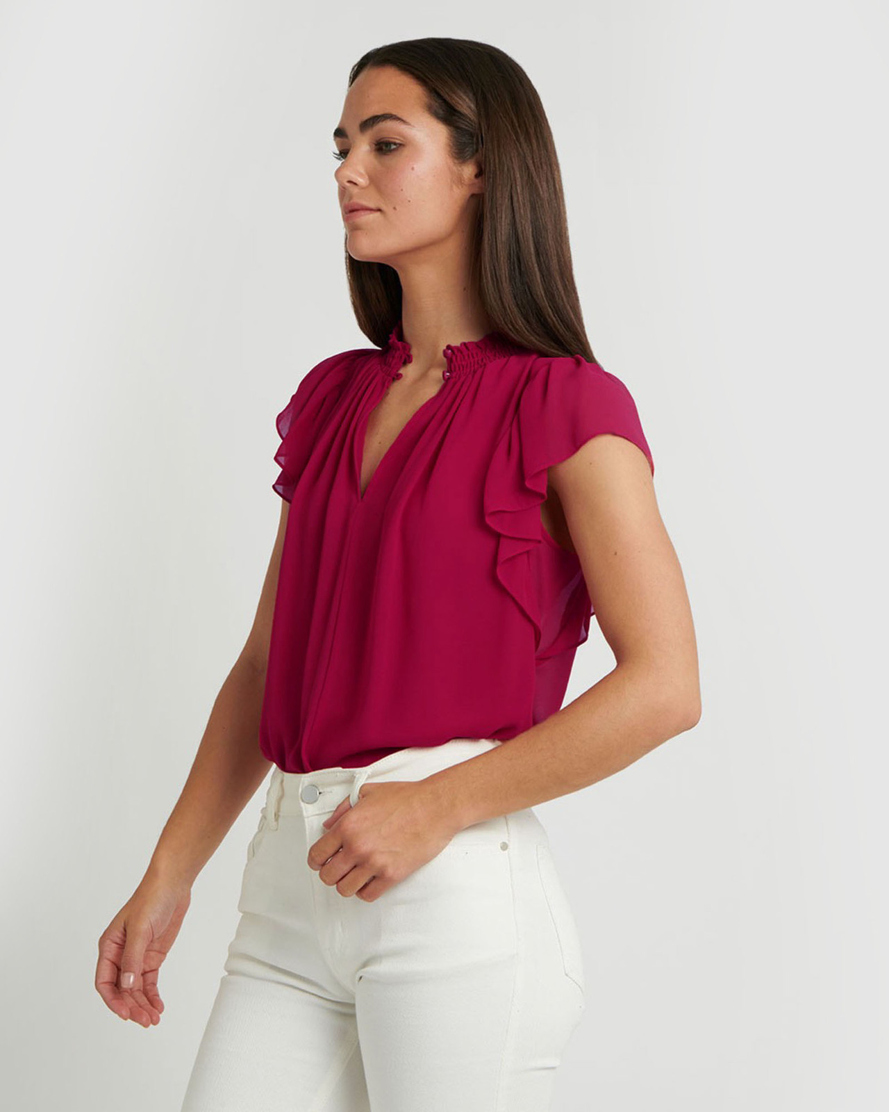 Aeris Shirred Neck Top