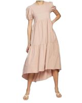 Linen Blend Midi Dress Size 12