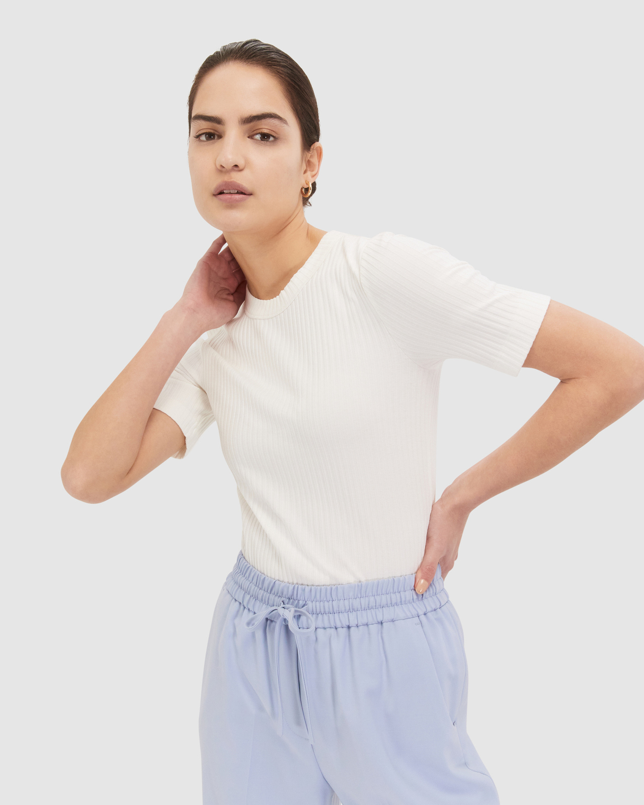 Maya Rib Half Sleeve Top