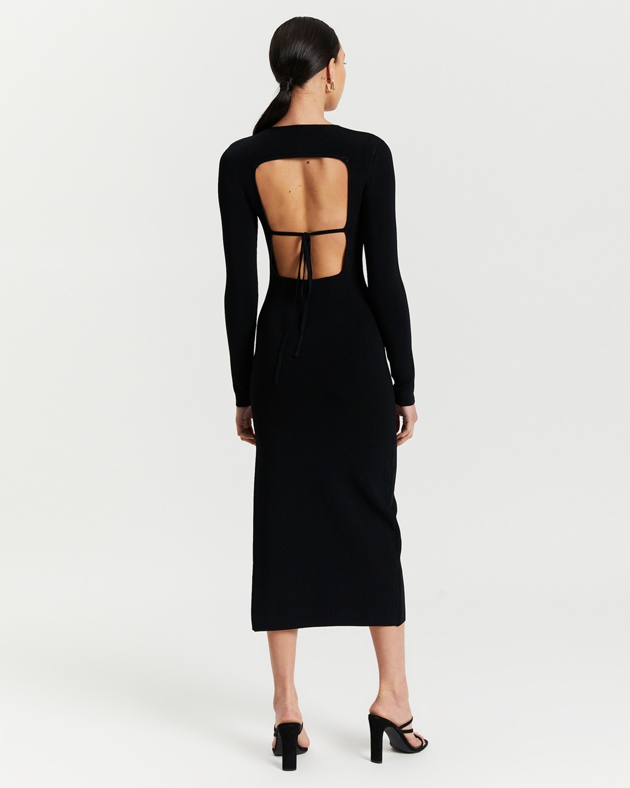 Lyon Long Sleeve Backless Midi Dress