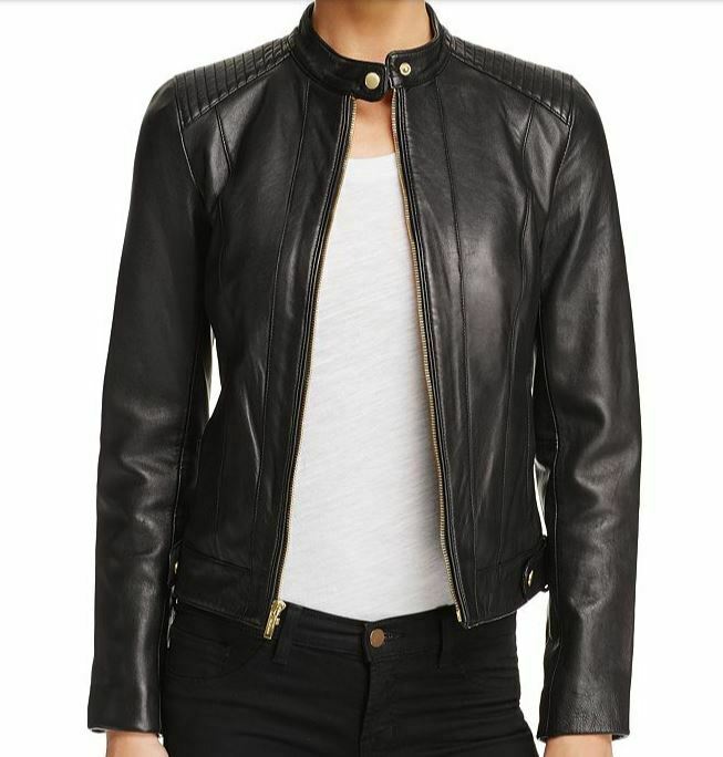 black leather jacket size 12