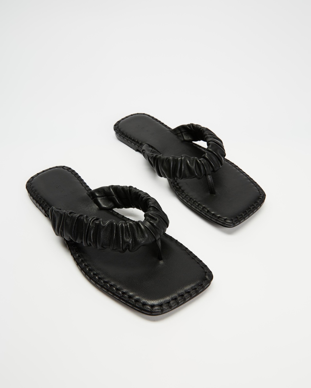 Ruched Thong Flat Sandals Size 10