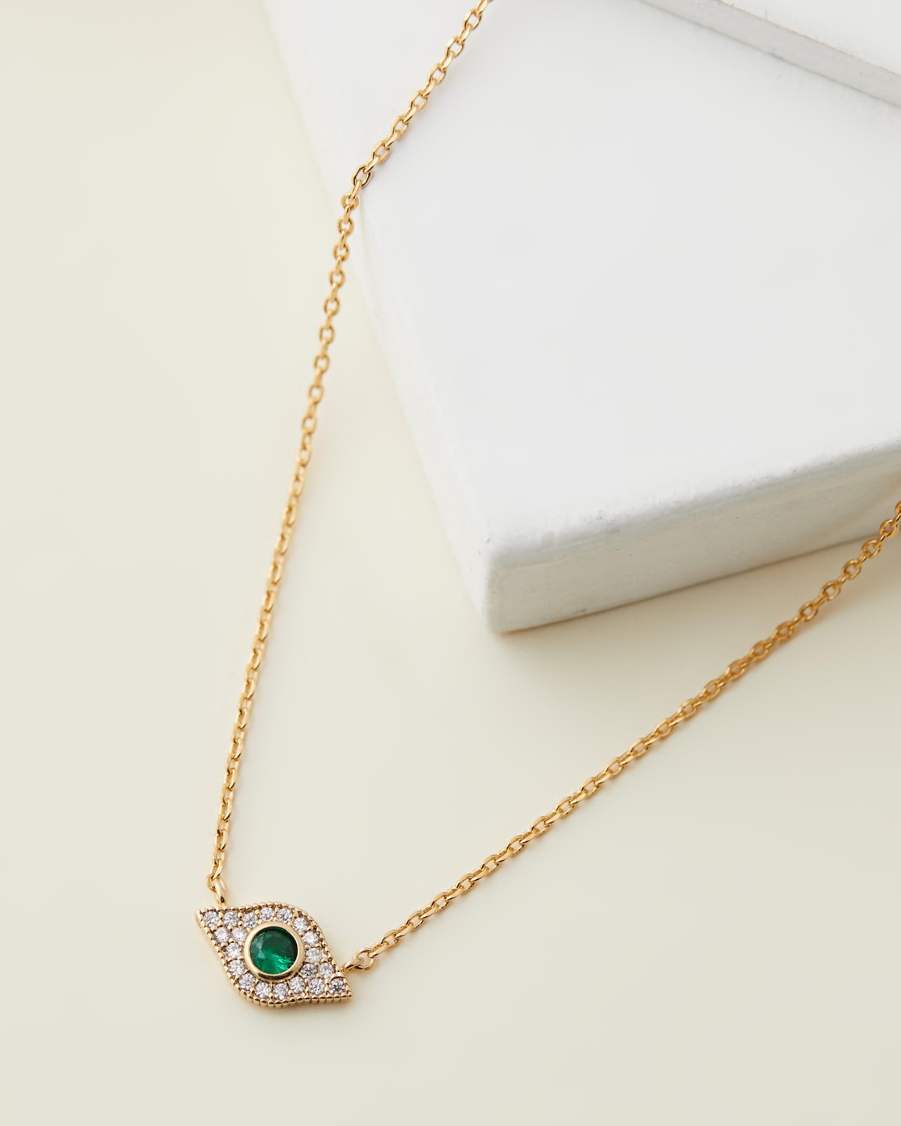 Pave Evil Eye Ditsy Necklace