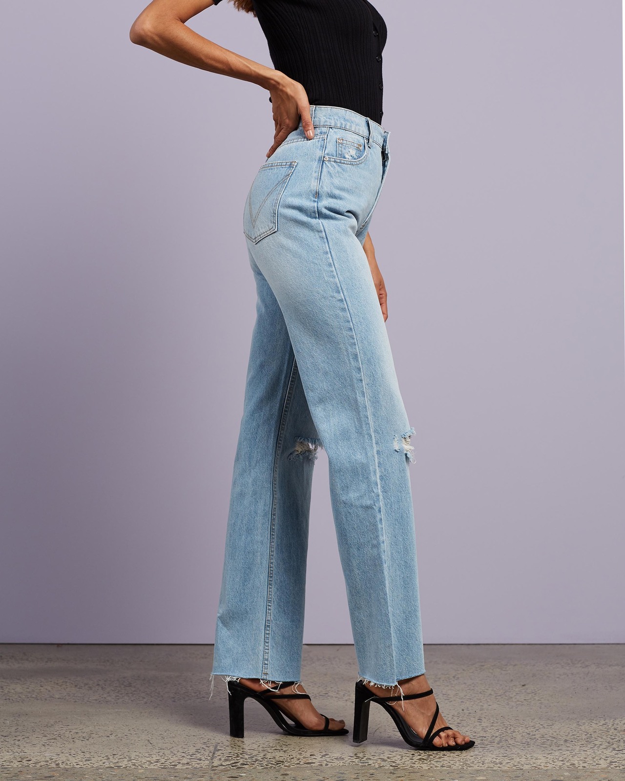 Harley Wide Leg Ripped Jeans Size 10