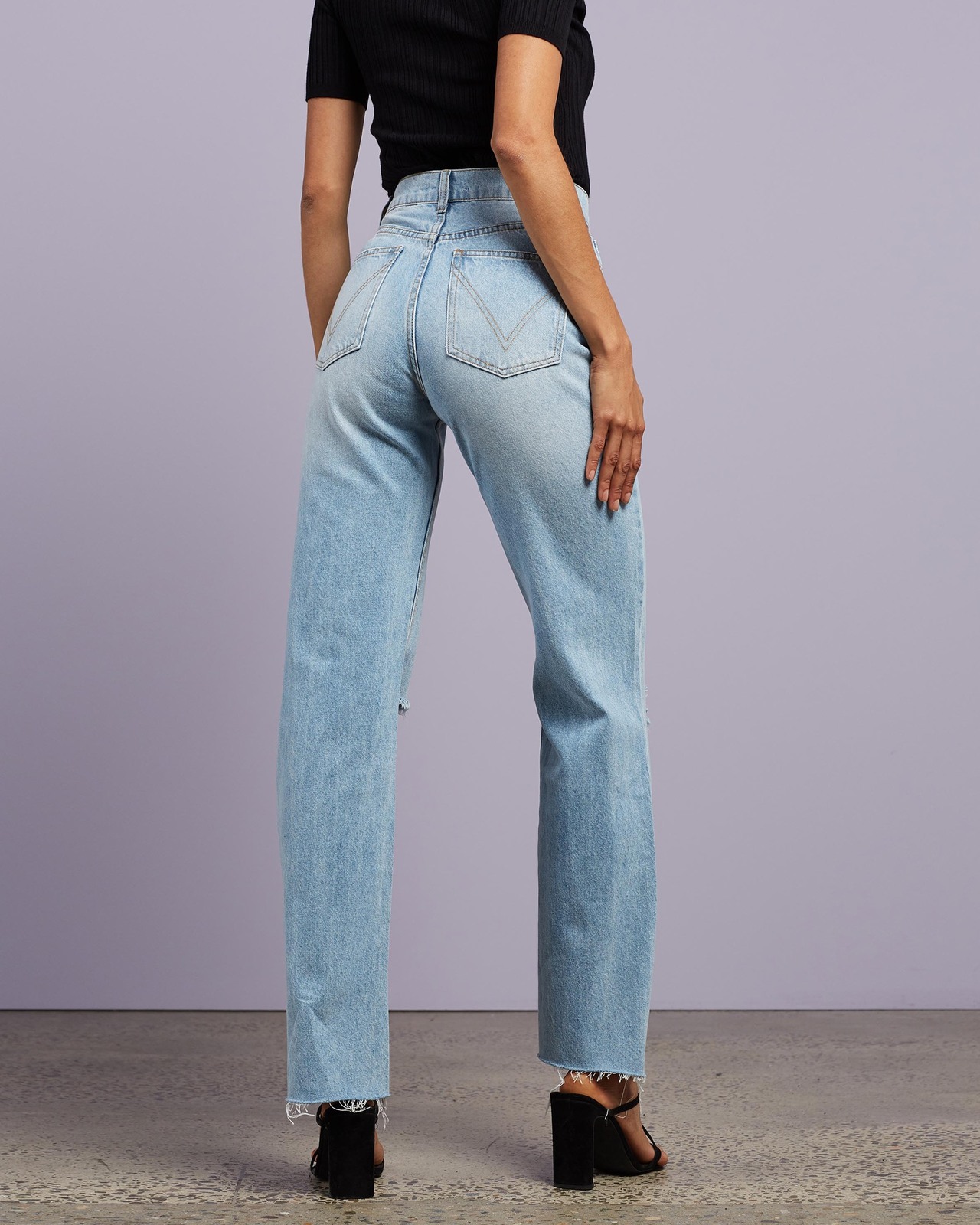 Harley Wide Leg Ripped Jeans Size 10