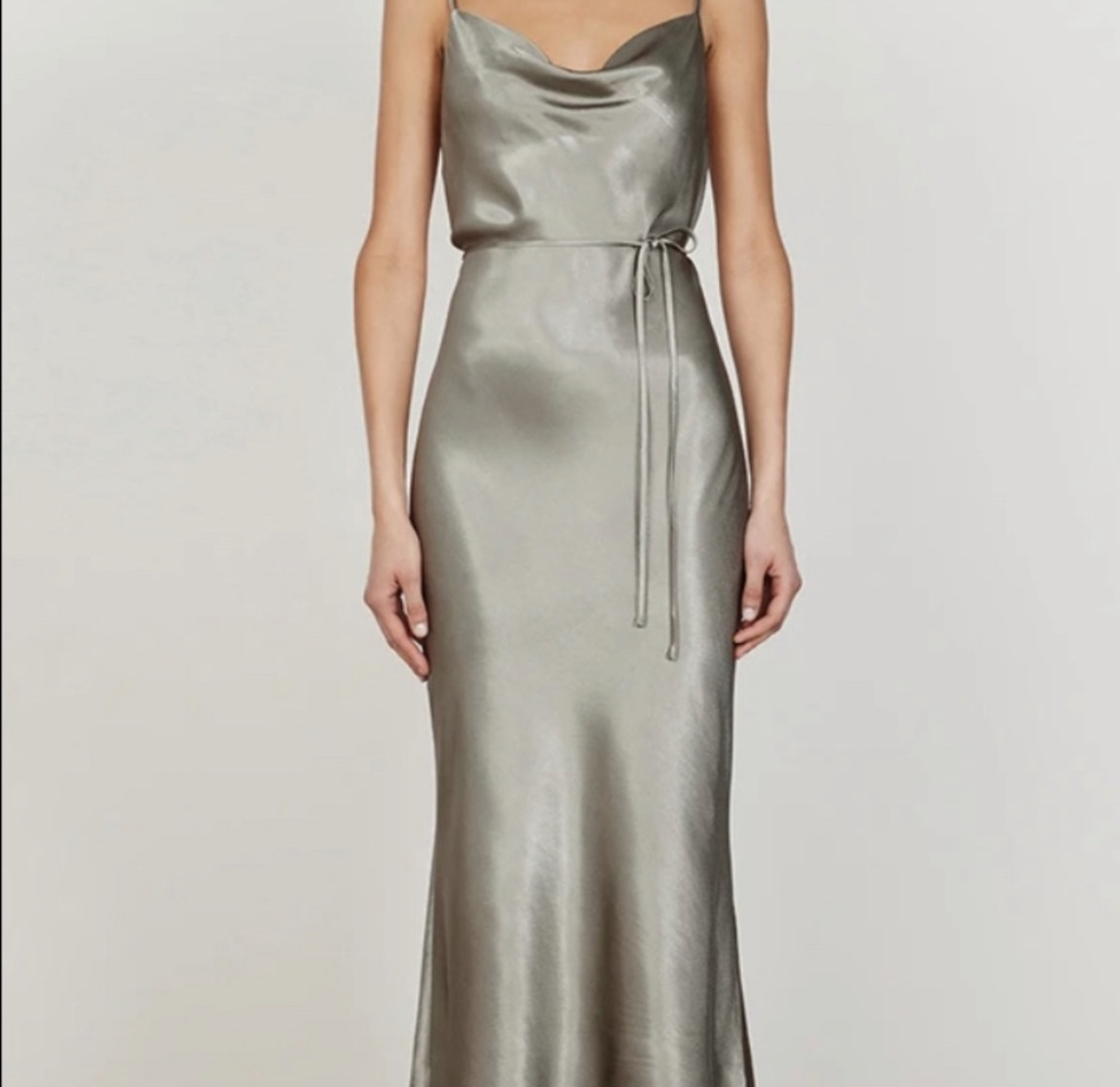 La Lune Bias Cowl Silk Slip Dress Size 12