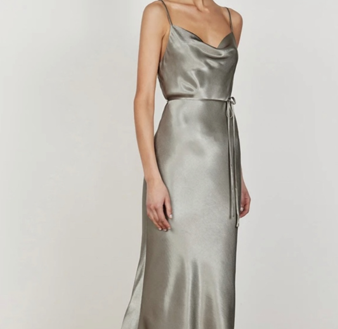 La Lune Bias Cowl Silk Slip Dress Size 12