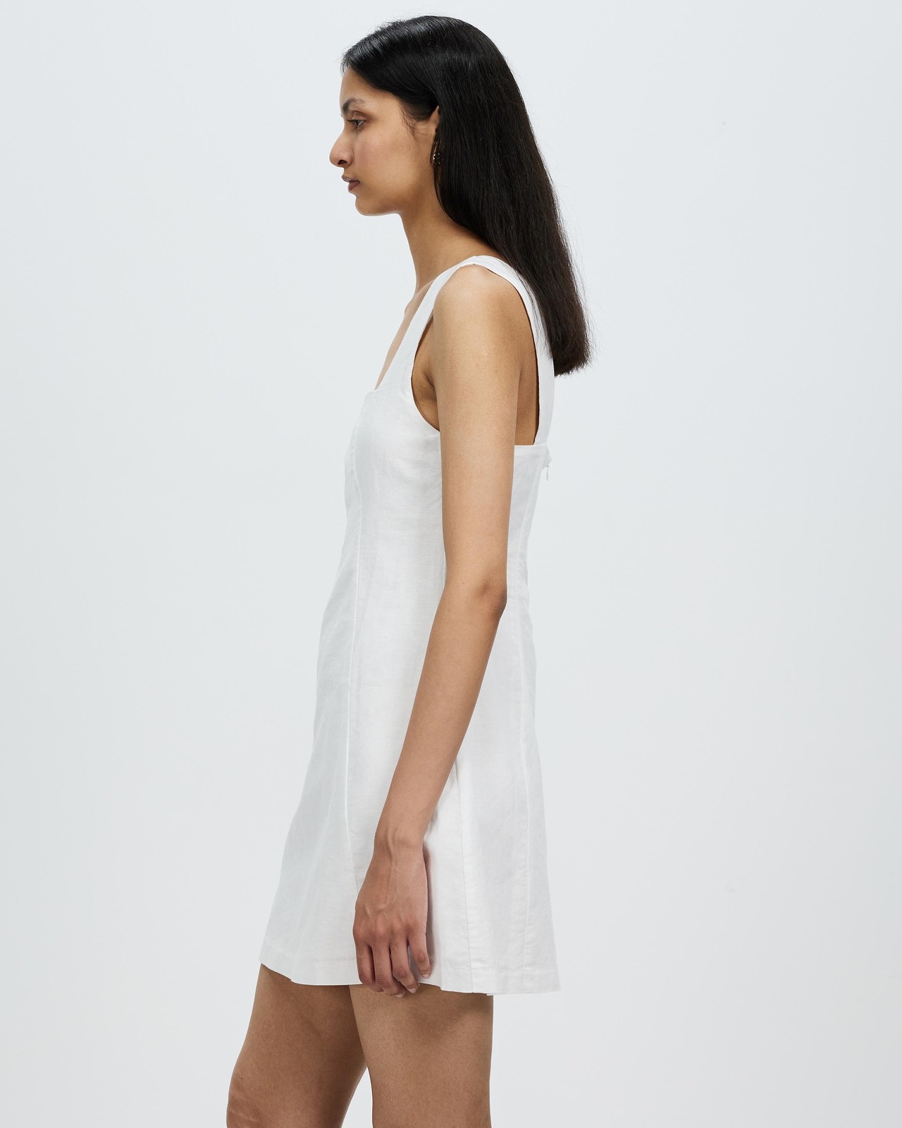 knee length dresses for ladies Nude Lucy Mazi Linen Mini Dress - White main image 1