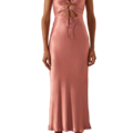 Shona Joy ELOISE LACE UP MIDI DRESS - ANTIQUE ROSE Size 14 - AirRobe
