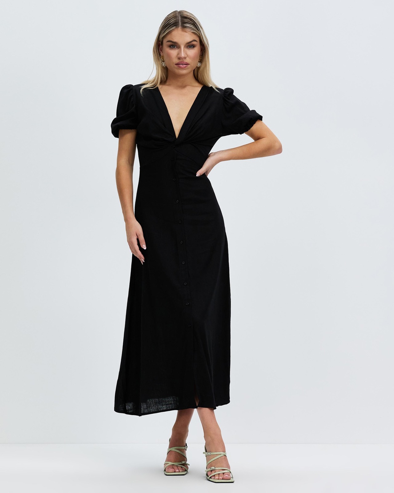 V-Neckline Midi Dress Size 12