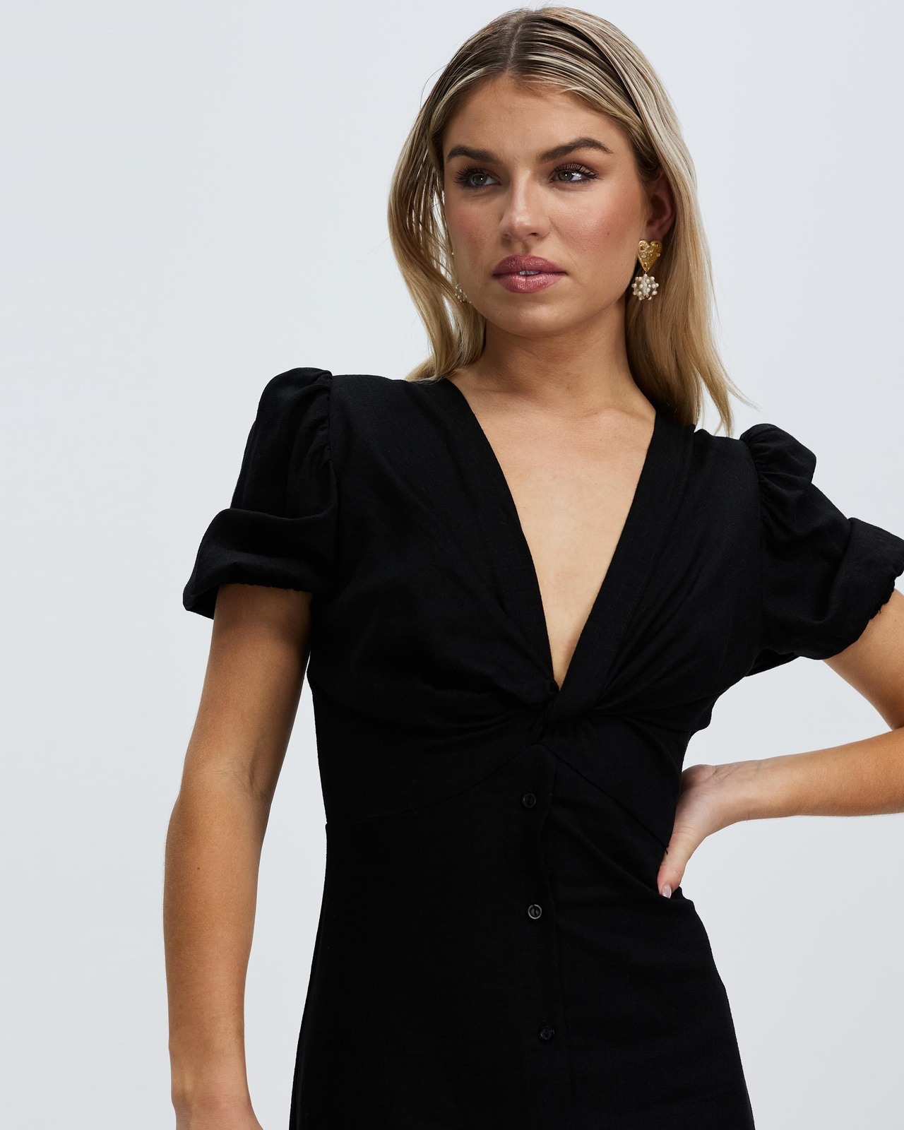 V-Neckline Midi Dress Size 12