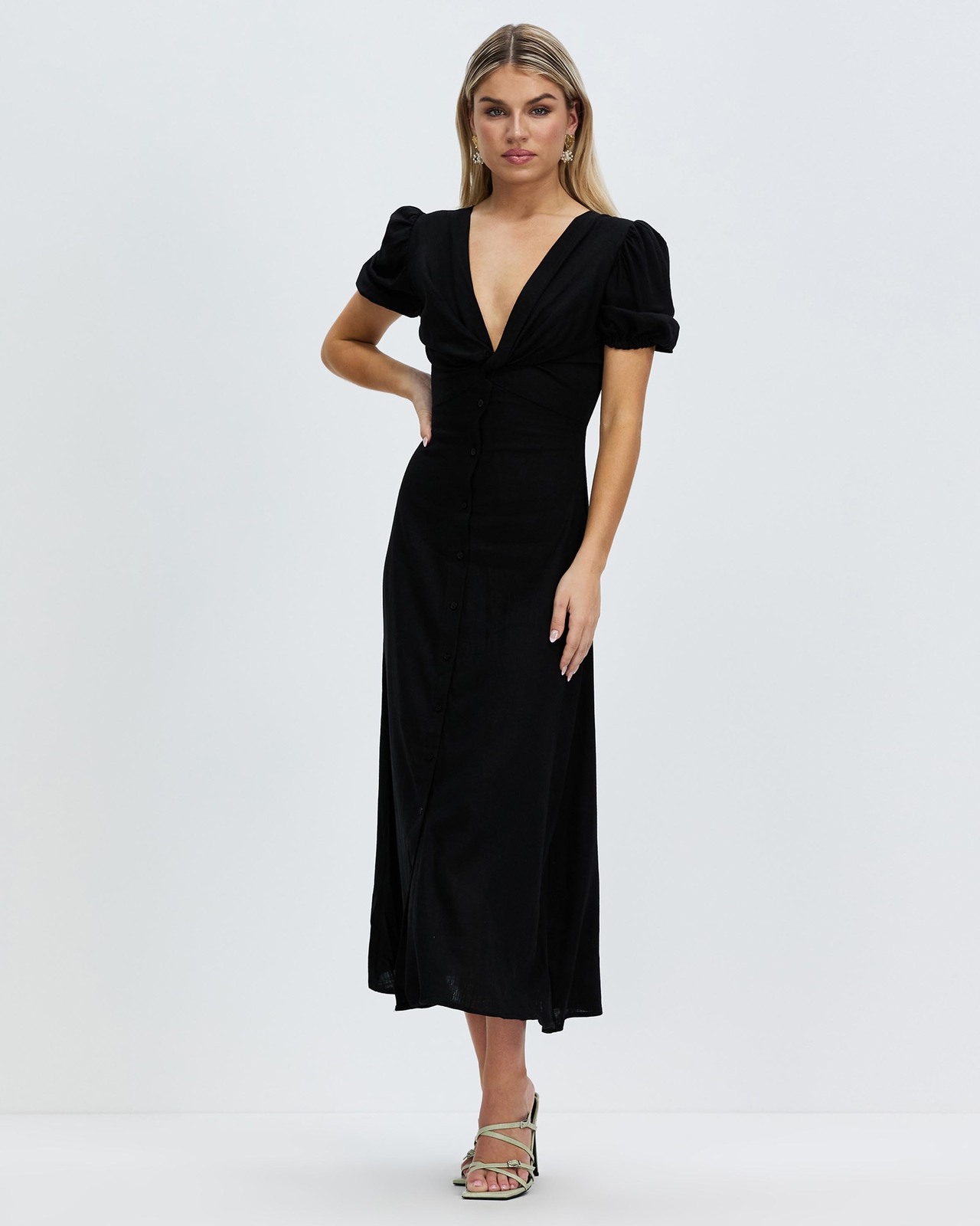 V-Neckline Midi Dress Size 12