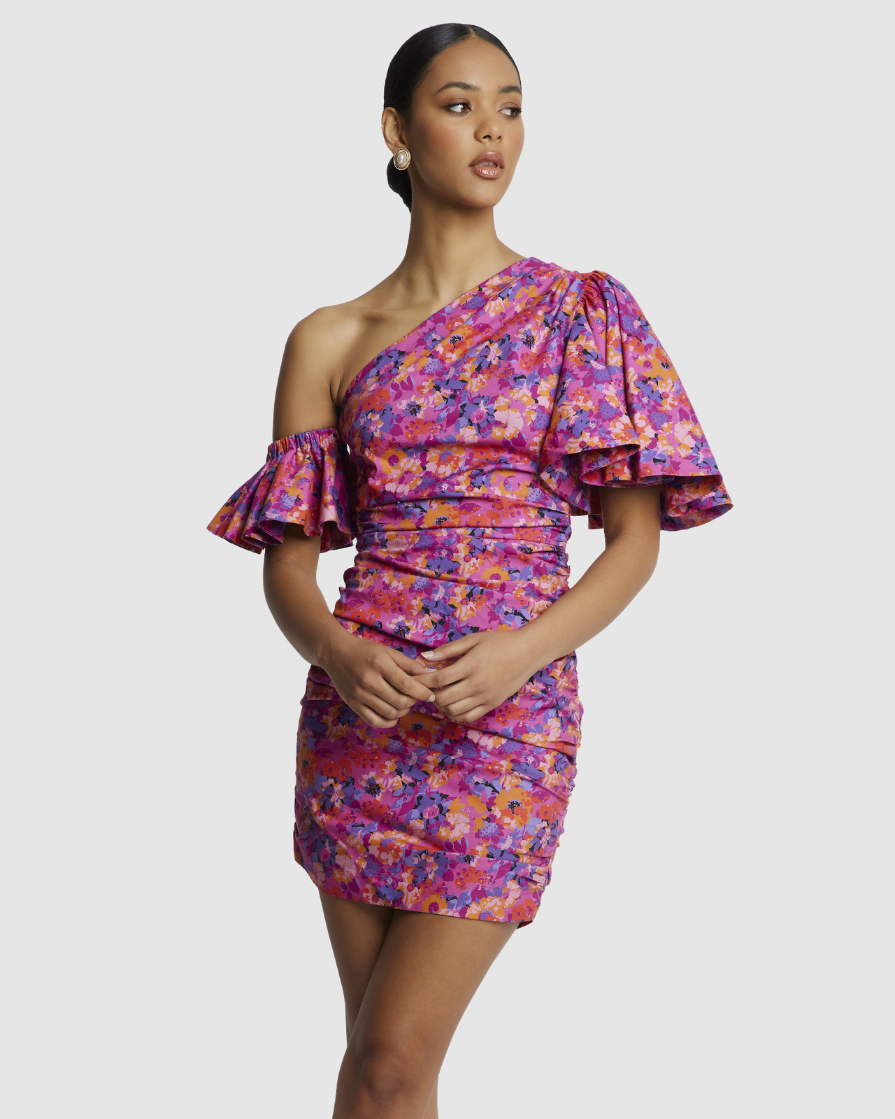 boho maxi dress pink Printed Linen Maxi Dress