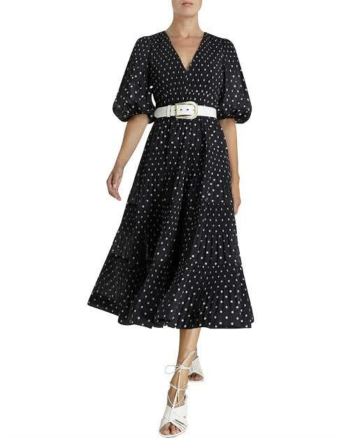 white christmas dresses Zimmermann // Black & Brown Polka Dot Shirt Dress – VSP Consignment