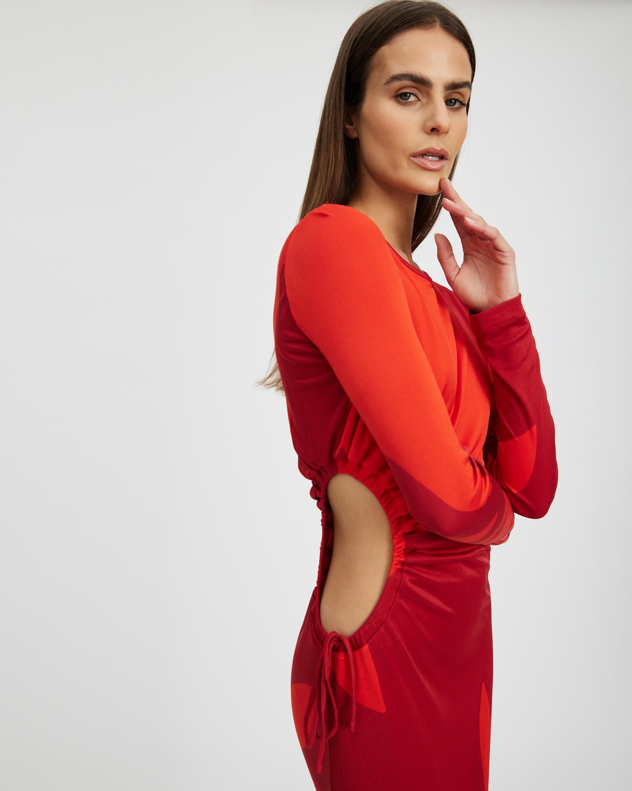 Flame Tree Long Sleeve Dress