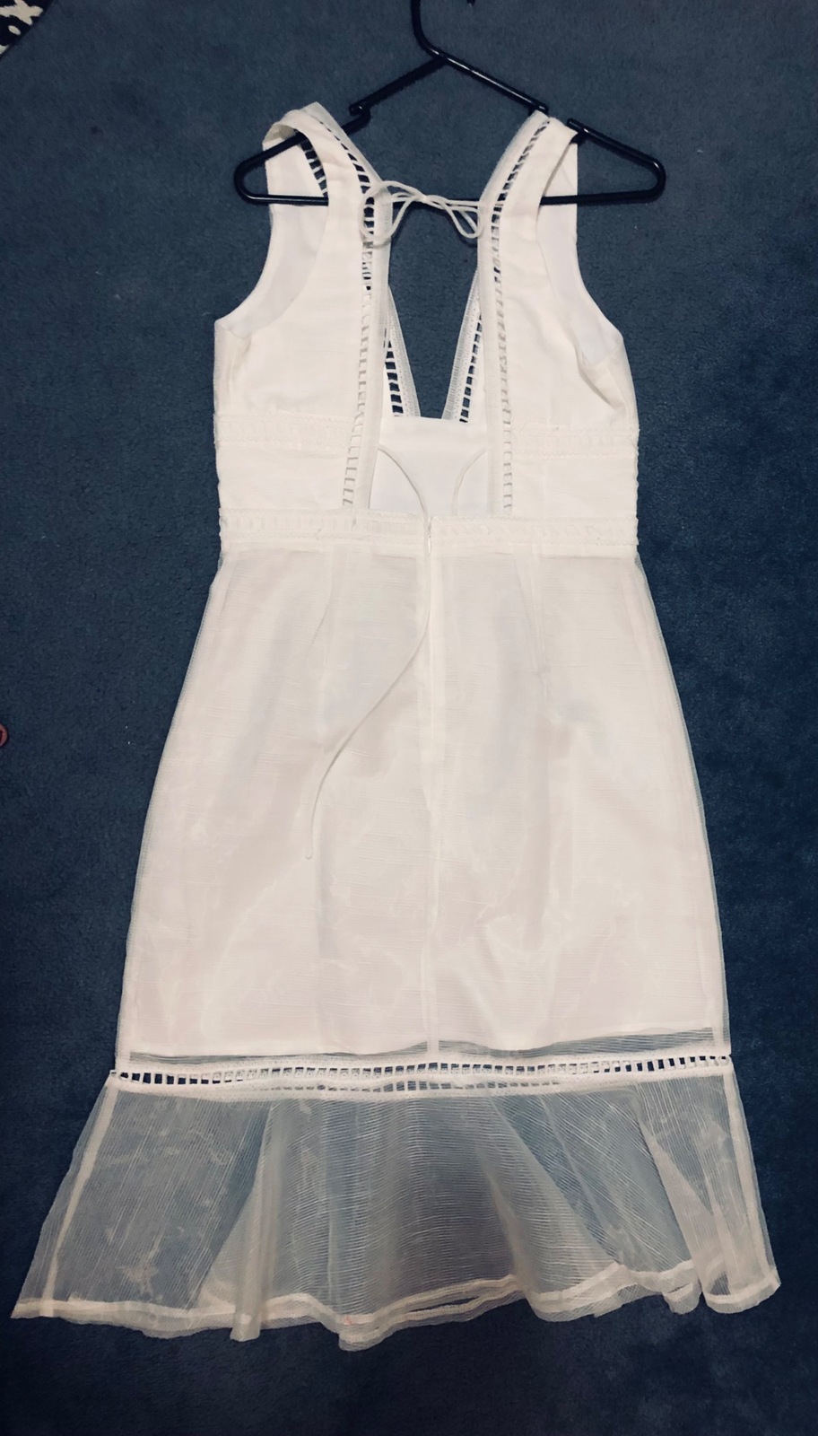 White plunge front and back midi dress Size 12