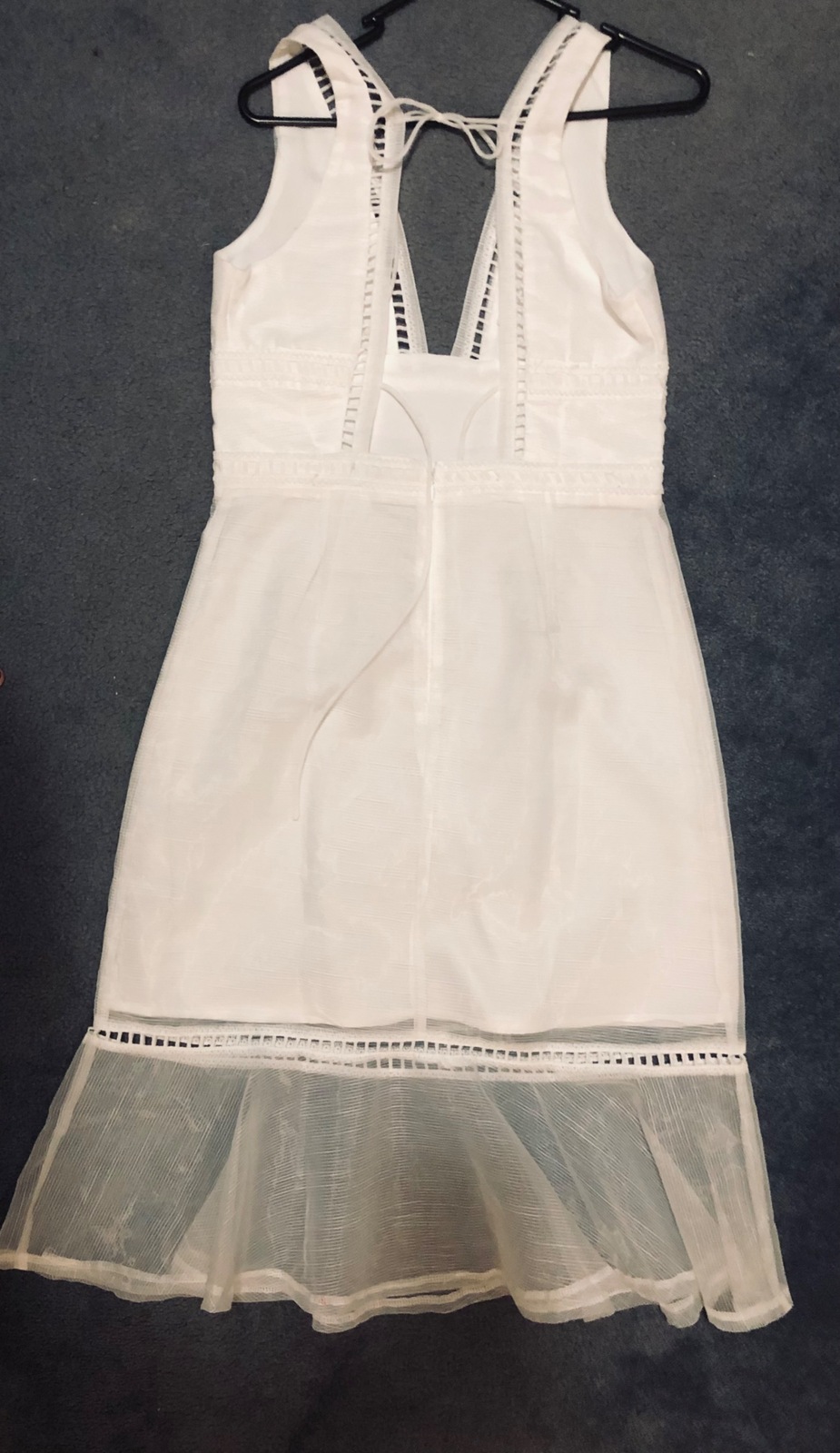 White plunge front and back midi dress Size 12