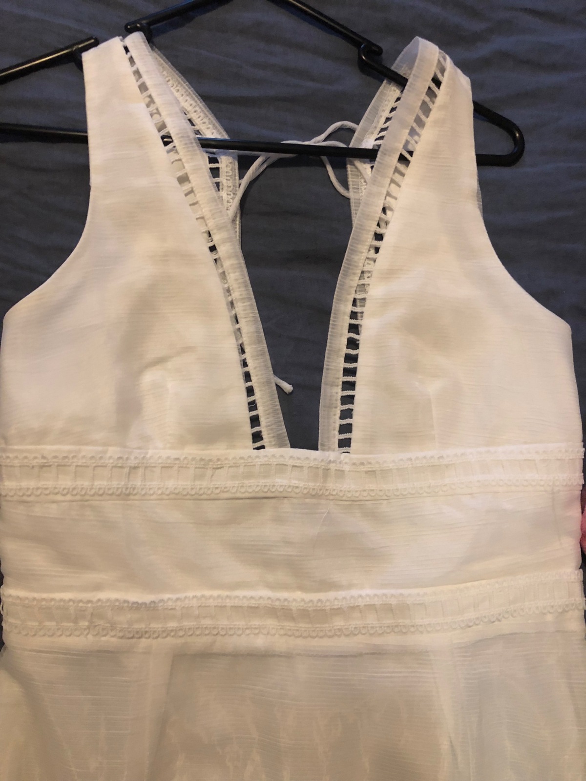 White plunge front and back midi dress Size 12