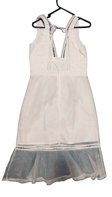 White plunge front and back midi dress Size 12