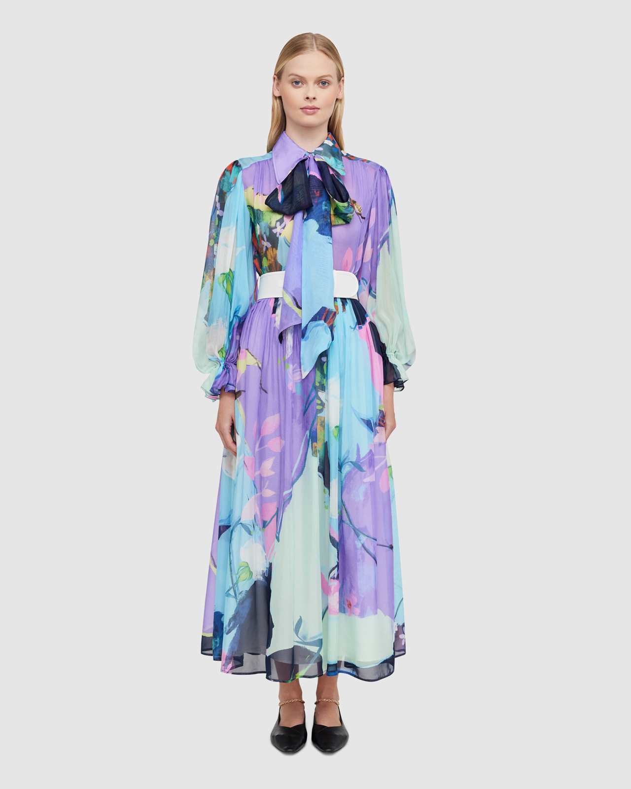 Illusory Silk Midi Dress