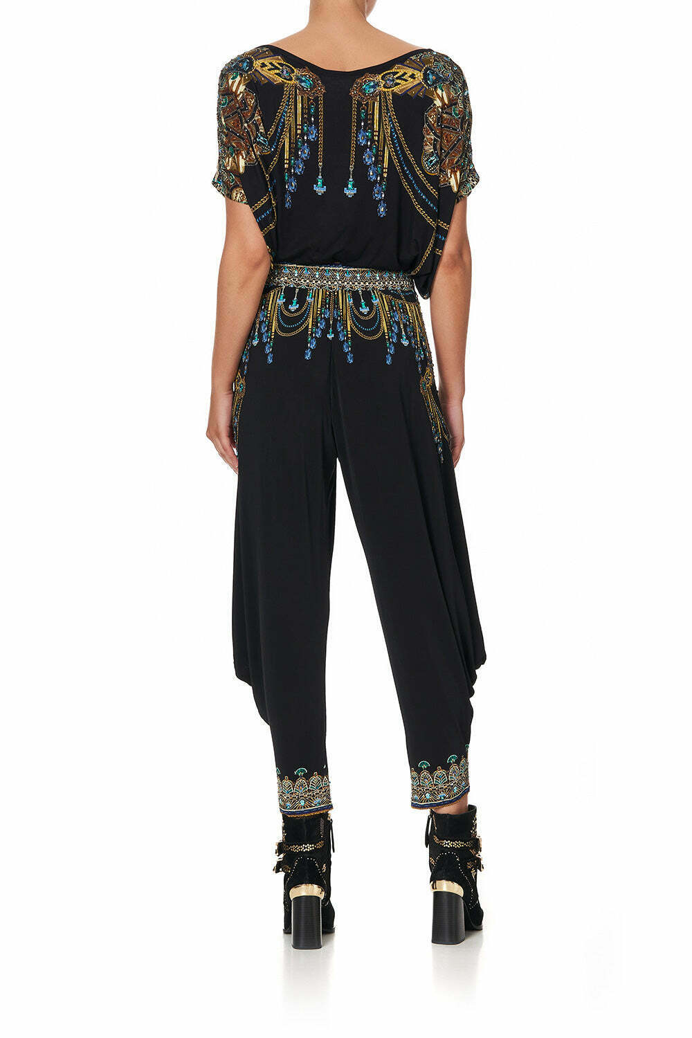 JERSEY DRAPE PANT WITH POCKET DRIPPING IN DECO Size Small BNWT