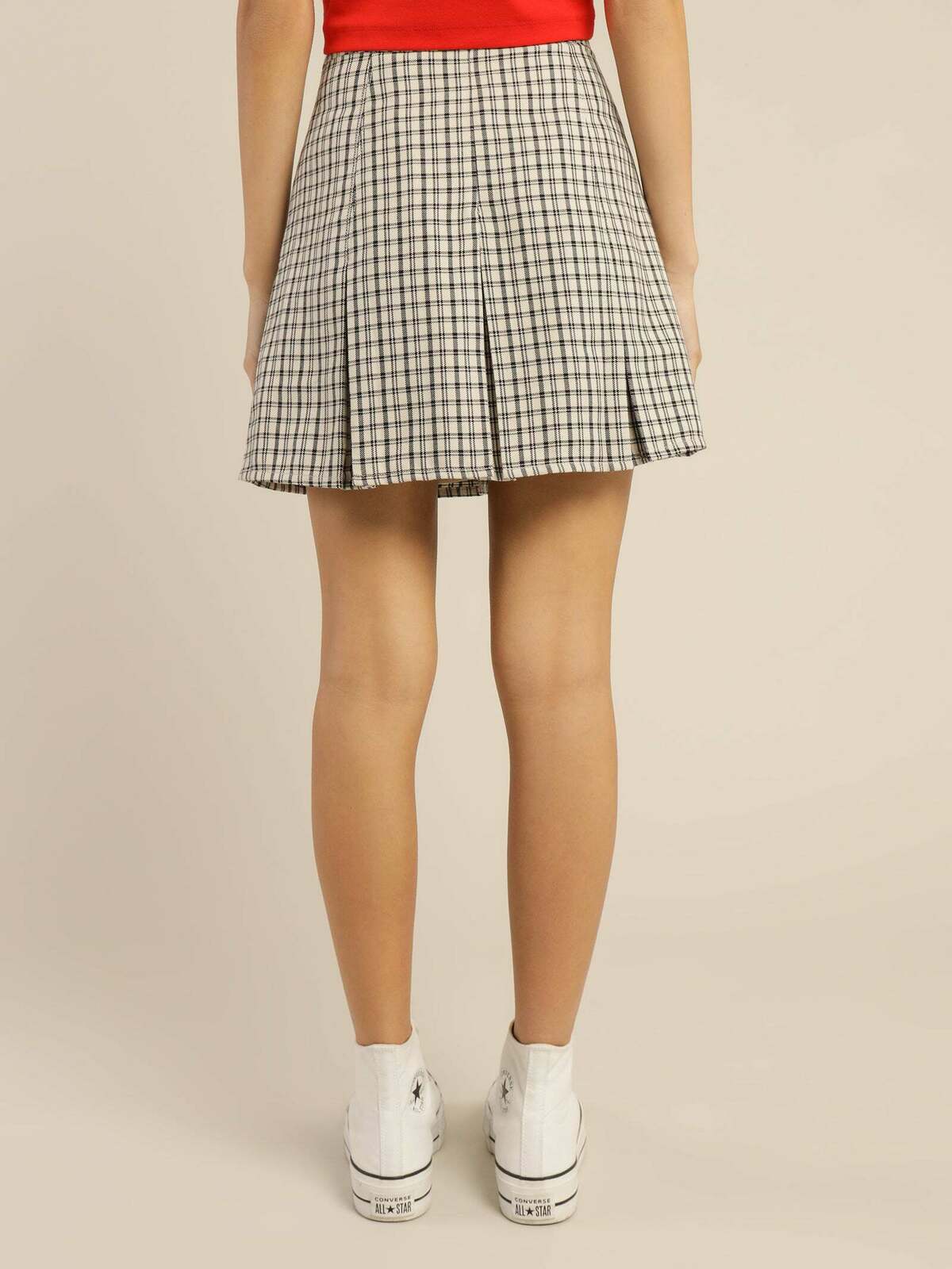 Varsity Mini Skirt in Two Tone Plaid