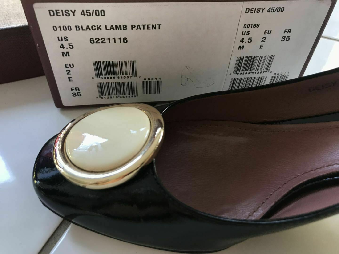BLACK LAMB PATENT SIZE 35 US4.5M
