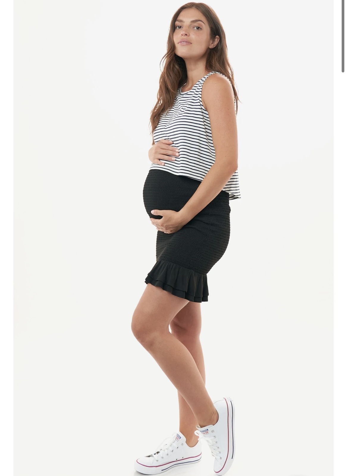 Shirred skirt black bump friendly Size 10 BNWT