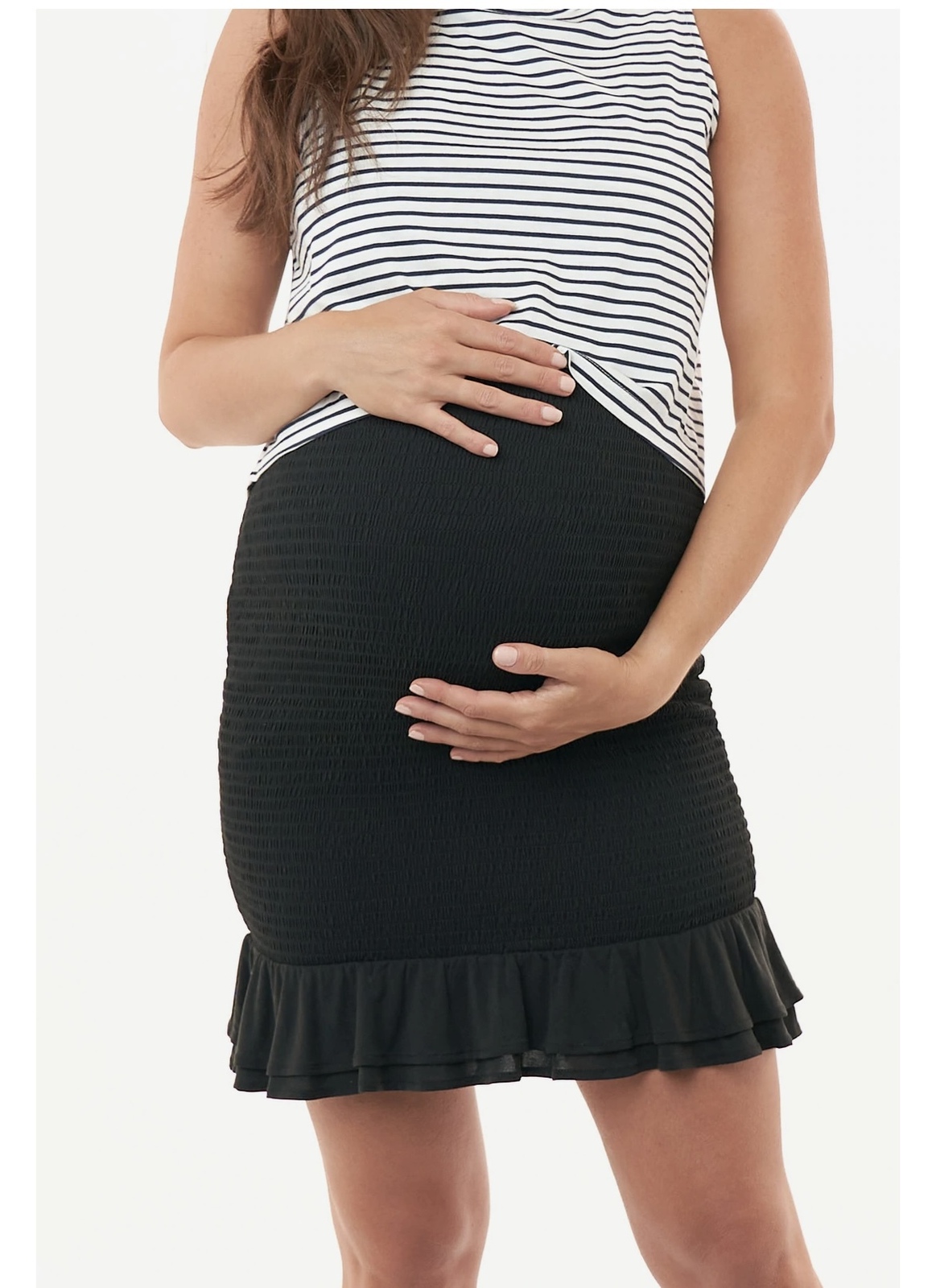 Shirred skirt black bump friendly Size 10 BNWT