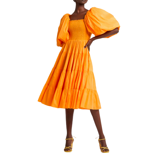 Aje. Cherished Midi Dress in Marigold Size 14 BNWT