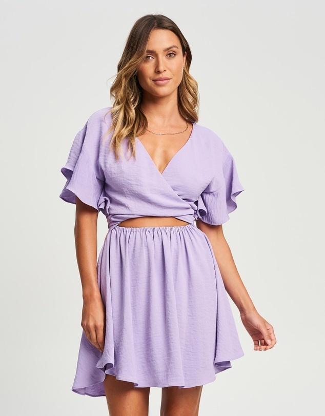 Niah Mini Dress lilac purple Size 14 BNWT