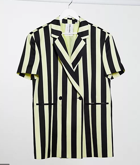 Short sleeve blazer dress in candy stripe Size 10