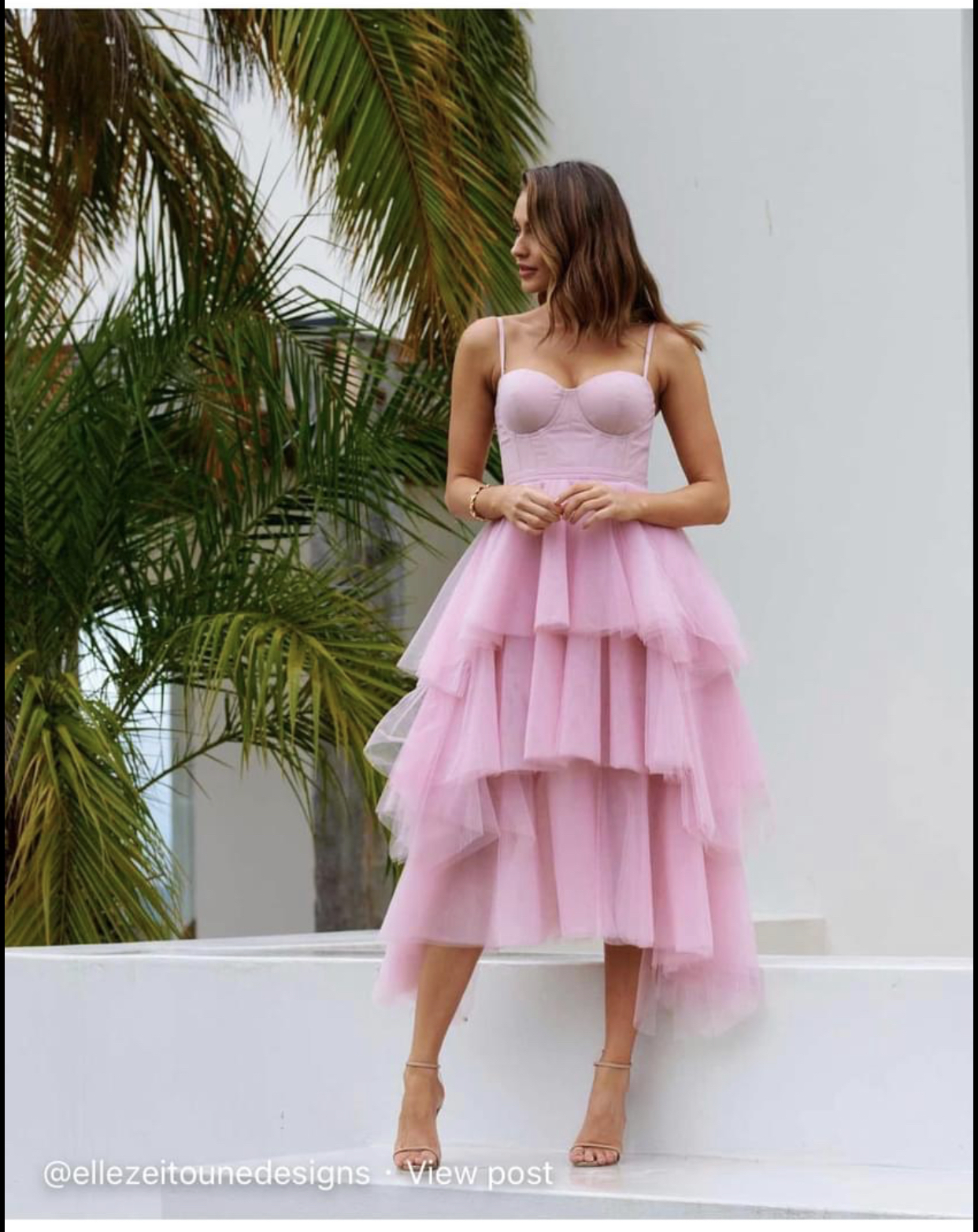 elle zeitoune pink dress Cole Gown