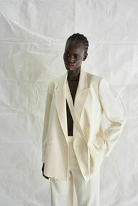 Double Breasted Blazer-Marshmallow