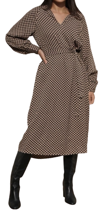 seed heritage gingham midi dress Seed Heritage Textured Gingham Midi Dress in Cappuccino
