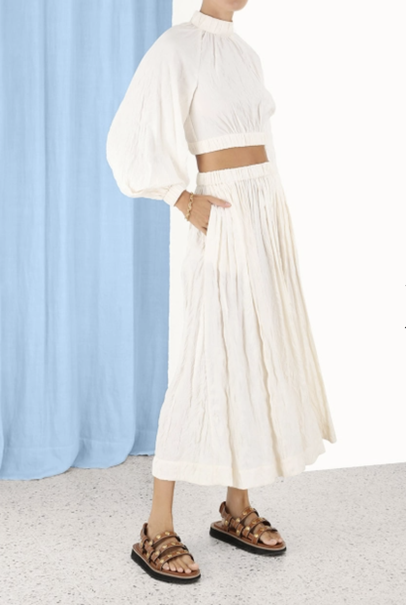 High Collar Blouse and Skirt Set Size 8 BNWT