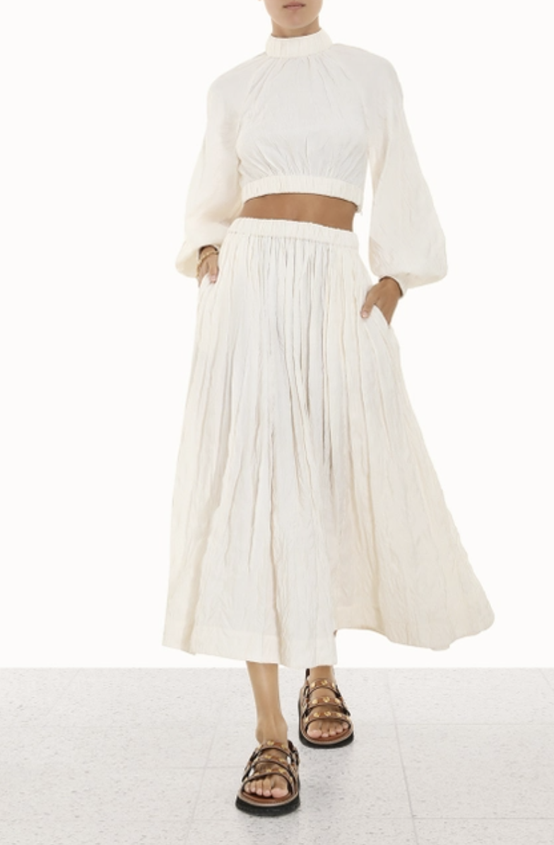 High Collar Blouse and Skirt Set Size 8 BNWT