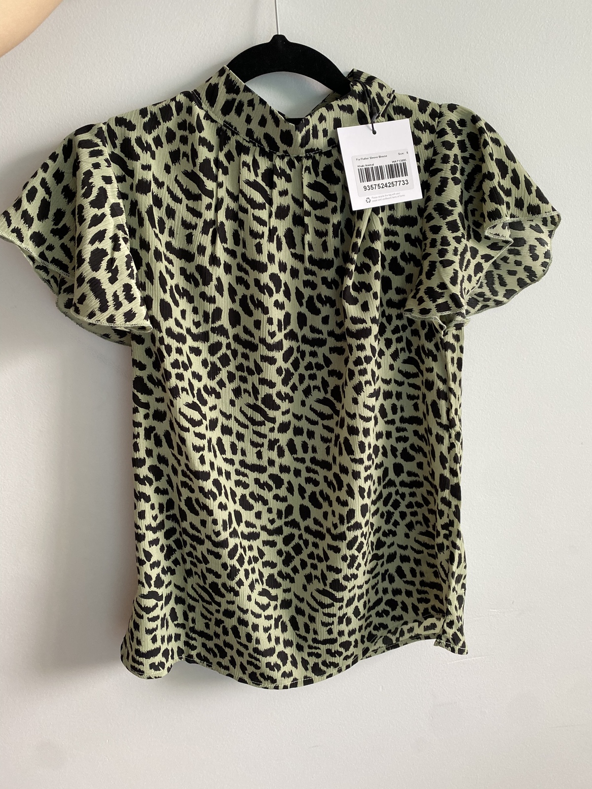 Fia Flutter Sleeve Blouse Size 8 BNWT