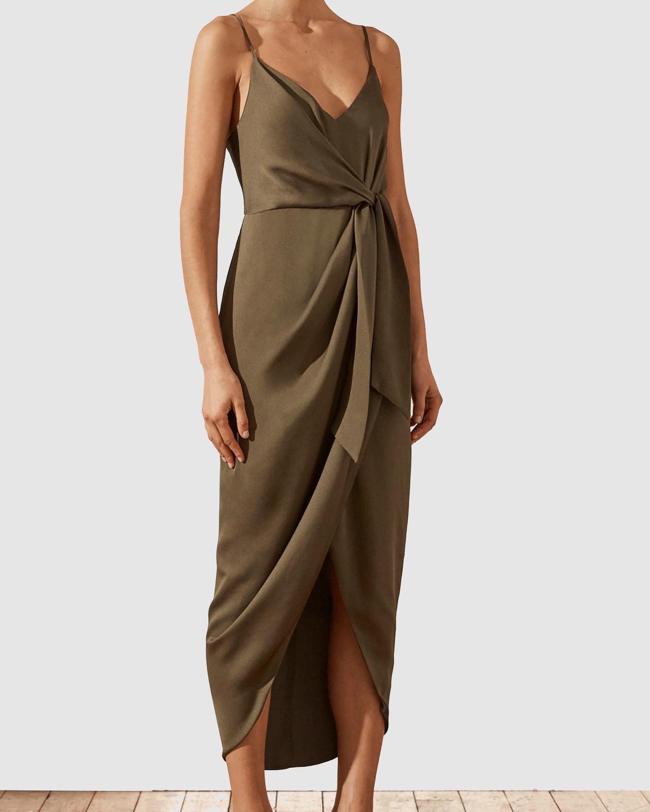 Luxe Tie Front Cocktail Dress