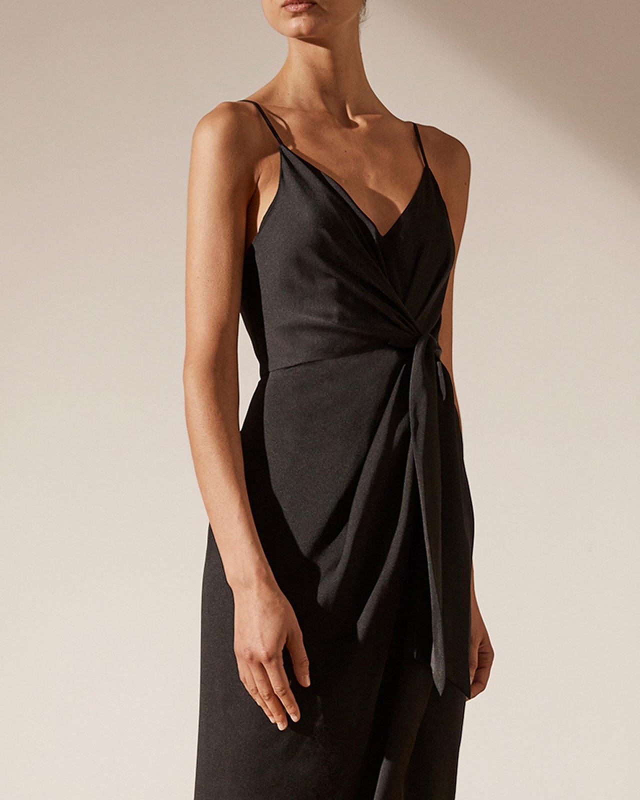 Luxe Tie Front Cocktail Dress