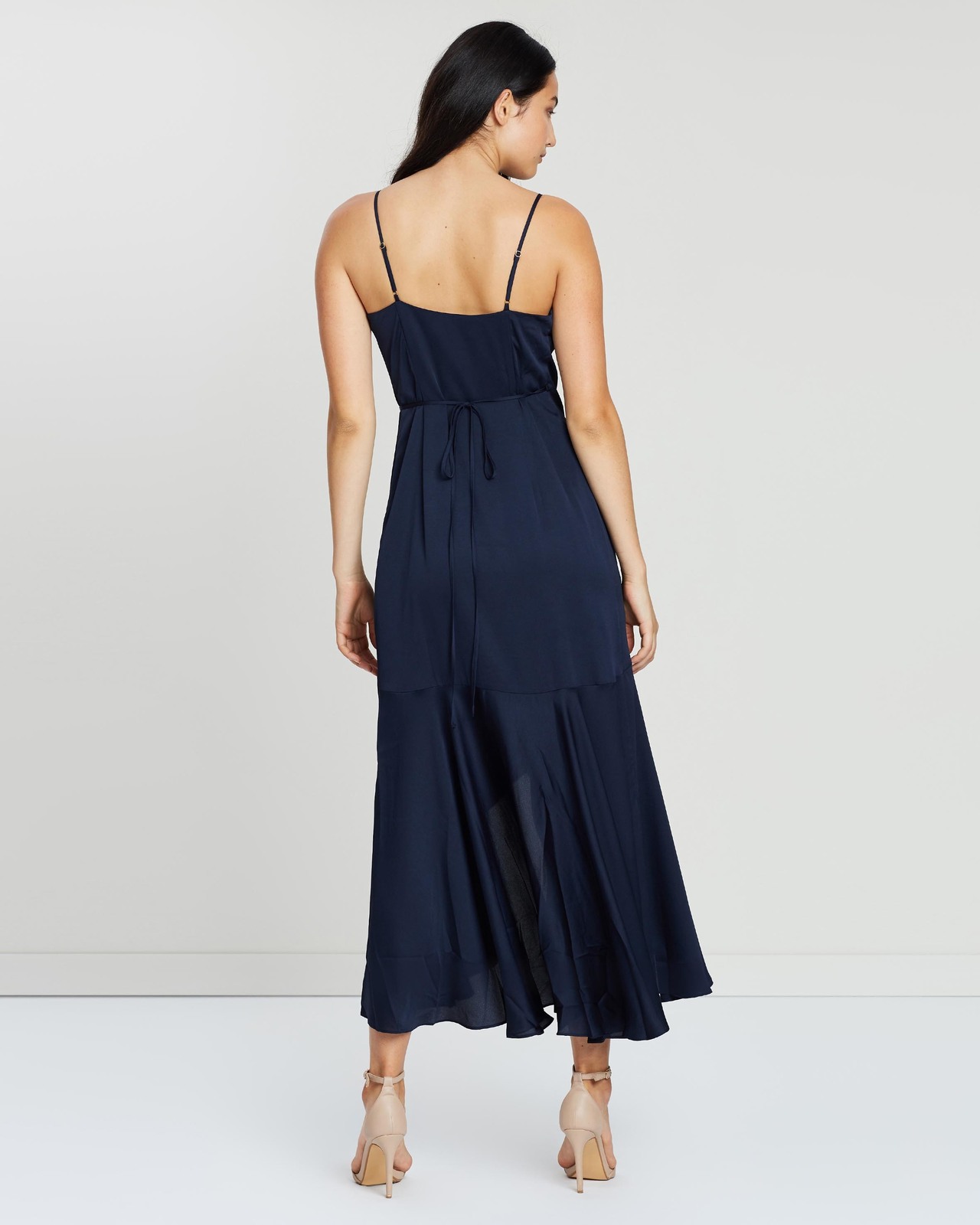 Luxe Bias Frill Wrap Dress
