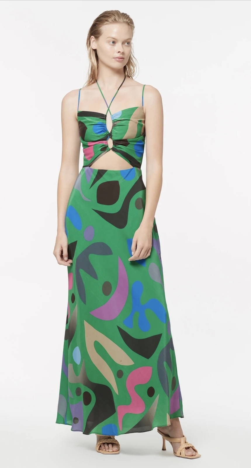 Manning Cartell Aubusson Green Slip Dress Size 8 - AirRobe Manning Cartell Aubusson Green Slip Dress Size 8 - AirRobe