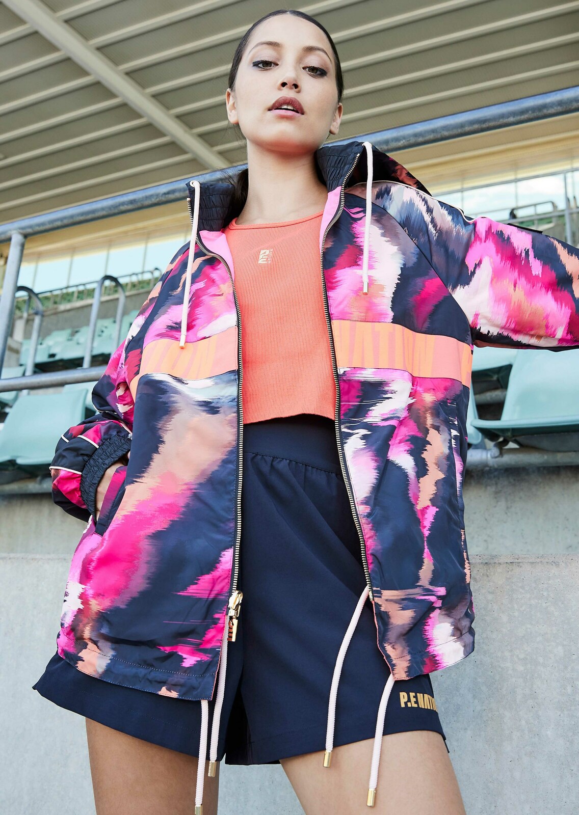 MAN DOWN REVERSIBLE JACKET IN PERSIMMON